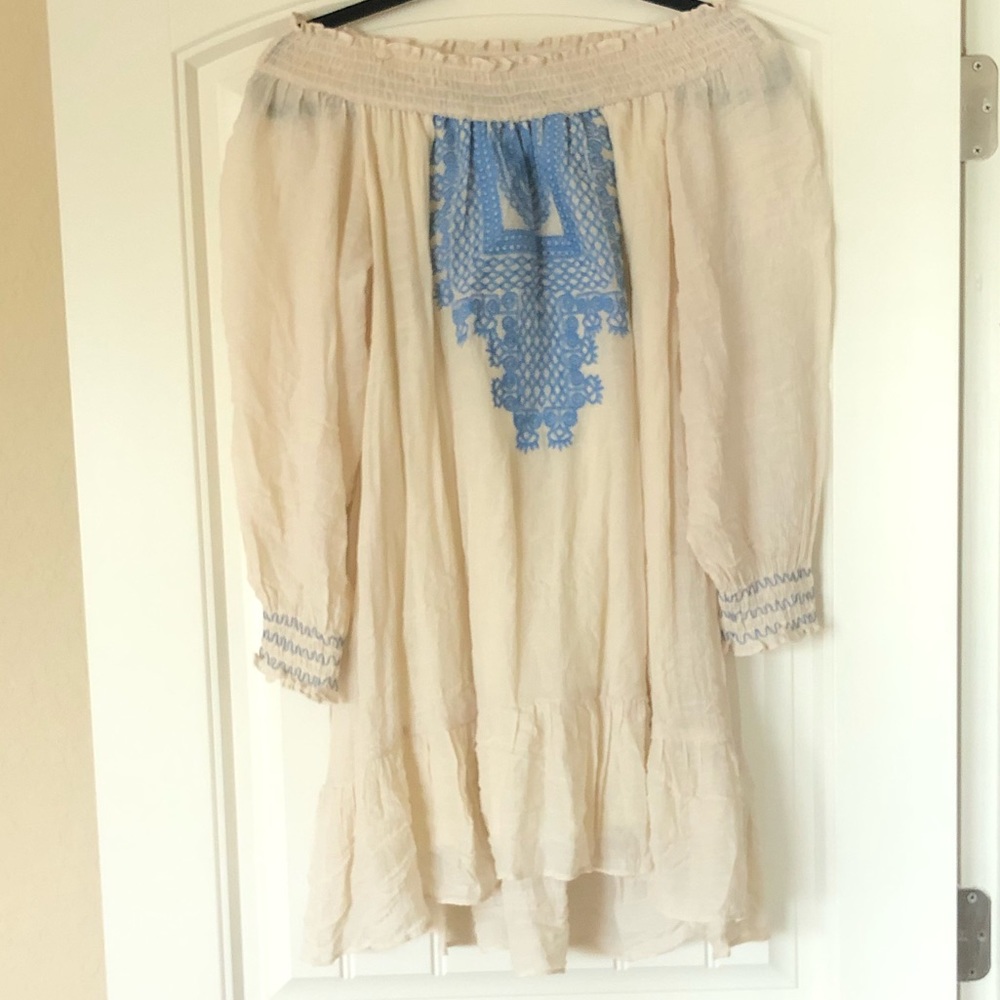 Ivory off the shoulder dress